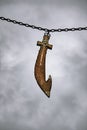Sword hanging on a chain Royalty Free Stock Photo