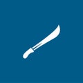 Sword Icon On Blue Background. Blue Flat Style Vector Illustration