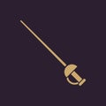 The sword icon. Epee symbol. Flat