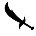 Sword icon. Label of fantasy and medieval weapon. Simple style.