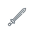 sword icon vector from ireland concept. Thin line illustration of sword editable stroke. sword linear sign for use on web and Royalty Free Stock Photo