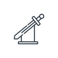 sword icon vector from museum concept. Thin line illustration of sword editable stroke. sword linear sign for use on web and Royalty Free Stock Photo