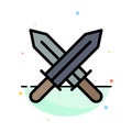 Sword, Ireland, Swords Abstract Flat Color Icon Template