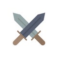 Sword, Ireland, Swords Flat Color Icon. Vector icon banner Template