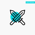 Sword, Ireland, Swords turquoise highlight circle point Vector icon