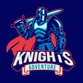 Sword Knight Warrior Mascot Sport Logo Style Royalty Free Stock Photo