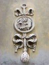 Sword and lion sculpture on wall in Venice Royalty Free Stock Photo