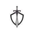 Sword logo vector flat design