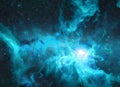 The Sword of Orion nebula at blue light. Science astronomy concept wallpaper Royalty Free Stock Photo