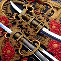 Sword of Samurai, Generative AI Illustration Royalty Free Stock Photo