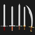 Sword, a set of medieval swords. Royalty Free Stock Photo