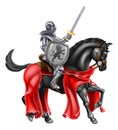 Sword and Shield Knight on Horse Royalty Free Stock Photo