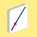 Sword Simple vector icon. Illustration symbol design template for web mobile UI element. Perfect color isometric pictogram on 3d