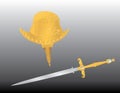 Sword and spanish helmet Royalty Free Stock Photo