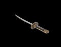 Sword steel blade samurai ancient isolated on black background and clipping path