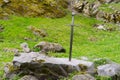 Sword in stone, historical object from the legend of king, Excalibur Royalty Free Stock Photo