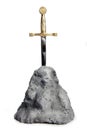 The Sword in the Stone on white Royalty Free Stock Photo