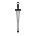 Sword vector black line style Royalty Free Stock Photo