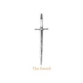 The Sword, vector image. Medieval weapon sketch.