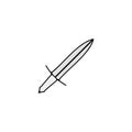 Sword thin line icon. Sword Hand Drawn thin line icon Royalty Free Stock Photo