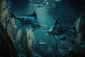 Swordfish Fish Underwater Lush Nature by Generative AI