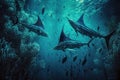 Swordfish Fish Underwater Lush Nature by Generative AI