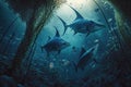 Swordfish Fish Underwater Lush Nature by Generative AI