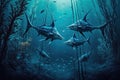 Swordfish Fish Underwater Lush Nature by Generative AI