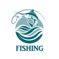 Swordfish fishing emblem