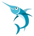 Swordfish icon. Funny underwater animal. Marine character