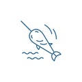 Swordfish line icon concept. Swordfish flat vector symbol, sign, outline illustration.