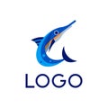 Swordfish logo design, vector icon or clipart.