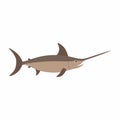 Swordfish. Vector illustration isolated on white background. Royalty Free Stock Photo