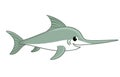 Swordfish on a white background. Vector illustration with a fish Royalty Free Stock Photo