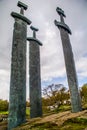 Swords in the rock monument, Hafrsfjord, Norway Royalty Free Stock Photo