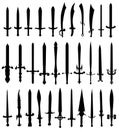 Swords silhouettes Royalty Free Stock Photo