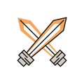 Swords warrior crossed isolated icon