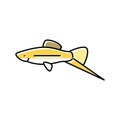 swordtail fish color icon vector illustration