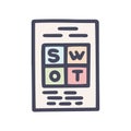 swot analysis color vector doodle simple icon