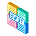 Swot analysis isometric icon vector color illustration