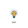 SWOT concept 2 colored line icon