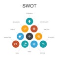 SWOT Infographic 10 steps concept