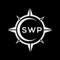 SWP abstract technology logo design on Black background. SWP creative initials letter logo concept Royalty Free Stock Photo
