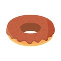 Swwet donut food dessert in cartoon flat icon