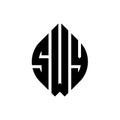 SWY circle letter logo design with circle and ellipse shape. SWY ellipse letters with typographic style. The three initials form a Royalty Free Stock Photo