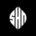 SXM circle letter logo design with circle and ellipse shape. SXM ellipse letters with typographic style. The three initials form a Royalty Free Stock Photo