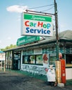 Sycamore Drive-In car hop service vintage sign, Bethel, Connecticut