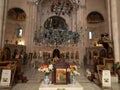 Sychar, Israel, July 11, 2015.: The interior of the church in Sychar with the image of Jesus with the Samaritan woman