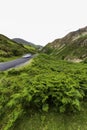 Sychnant Pass in North Wales, near Conwy, high road, car, blurred Royalty Free Stock Photo