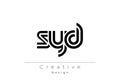 SYD Creative Unique Modern Letter Logo Design Royalty Free Stock Photo